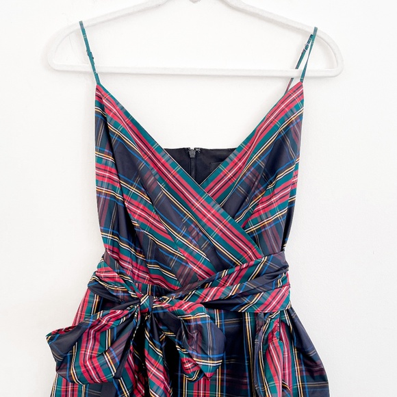 J. Crew Stewart Tartan Plaid Faux Wrap Ruffle Midi Dress 16 NWT - Picture 4 of 10